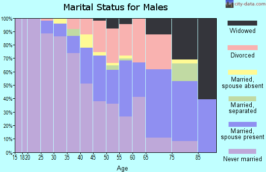 Zip code 15104 marital status for males
