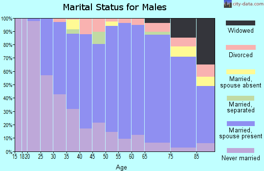 Zip code 15116 marital status for males