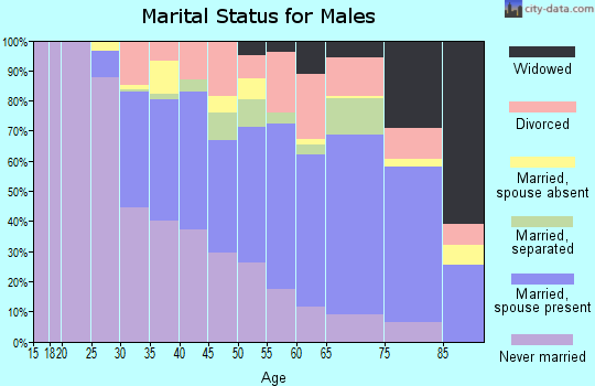 Zip code 15210 marital status for males