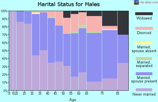 Zip code 15218 marital status for males
