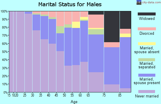 Zip code 15224 marital status for males