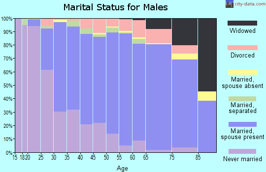 Zip code 15237 marital status for males
