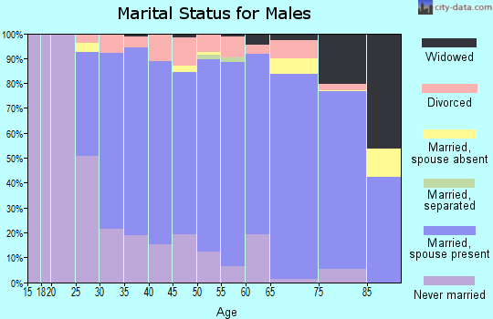 Zip code 15239 marital status for males
