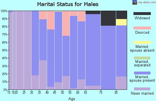 Zip code 15322 marital status for males