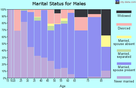 Zip code 15332 marital status for males