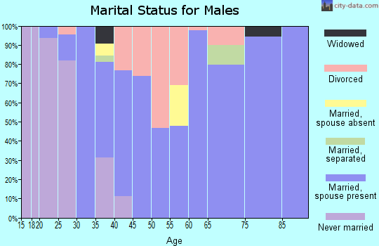 Zip code 15357 marital status for males