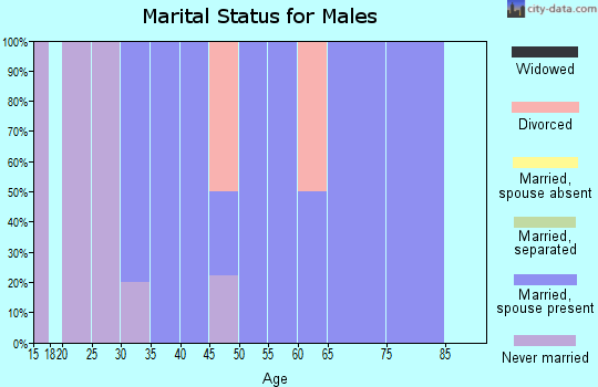 Zip code 15412 marital status for males