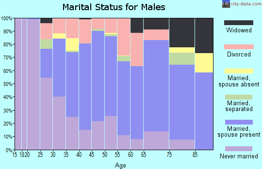 Zip code 15417 marital status for males