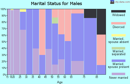 Zip code 15419 marital status for males