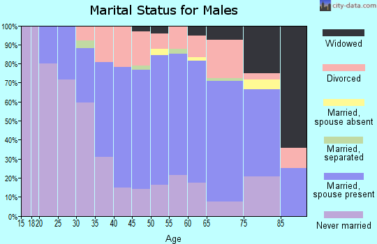 Zip code 15424 marital status for males