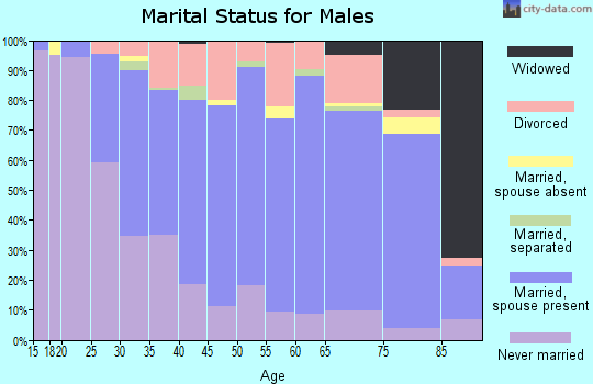 Zip code 15425 marital status for males
