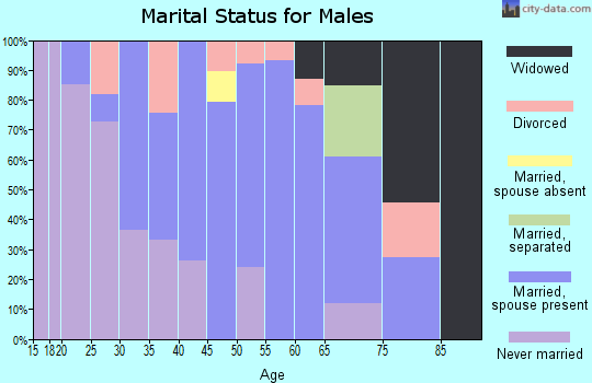 Zip code 15427 marital status for males