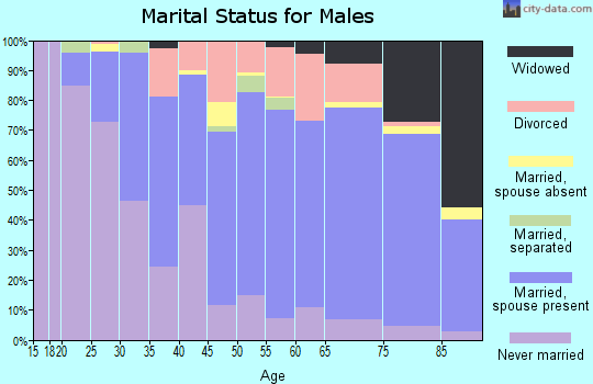 Zip code 15644 marital status for males