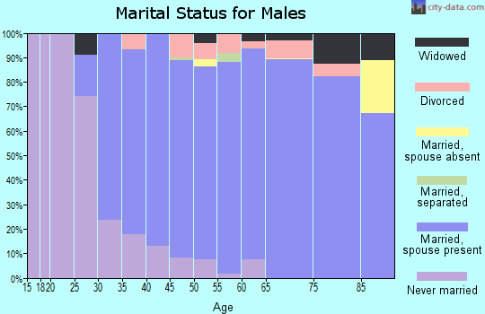 Zip code 15668 marital status for males