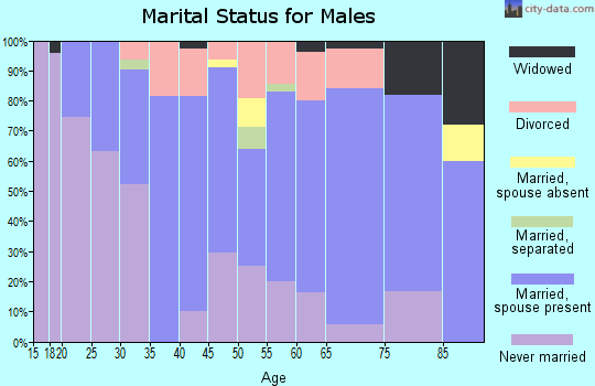 Zip code 15683 marital status for males