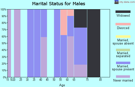 Zip code 15692 marital status for males