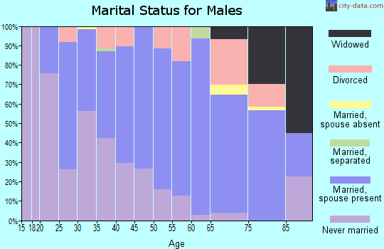 Zip code 15714 marital status for males