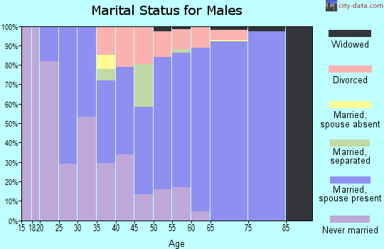 Zip code 15724 marital status for males
