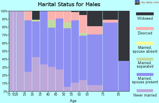 Zip code 15757 marital status for males