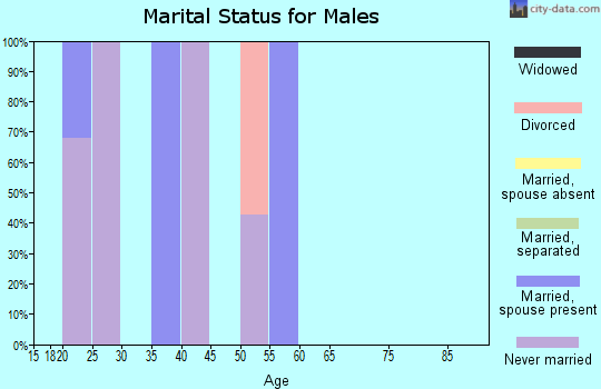 Zip code 15760 marital status for males