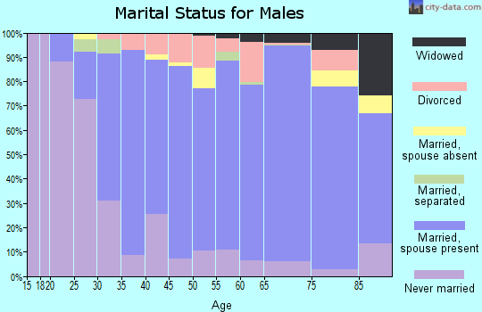 Zip code 16002 marital status for males