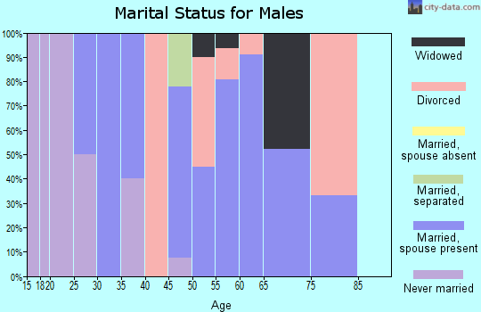 Zip code 16022 marital status for males