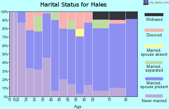 Zip code 16028 marital status for males