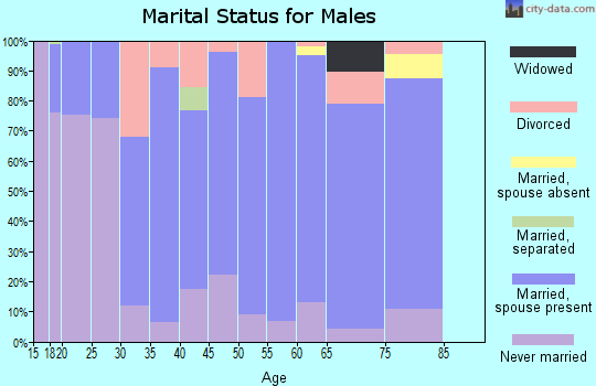 Zip code 16061 marital status for males