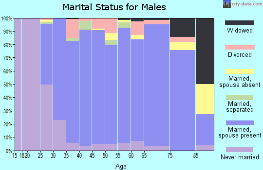 Zip code 16066 marital status for males
