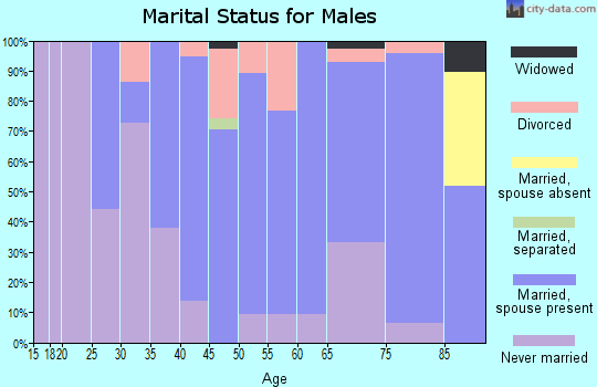 Zip code 16112 marital status for males