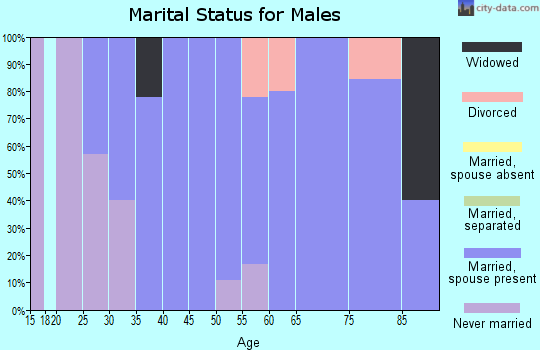 Zip code 16113 marital status for males