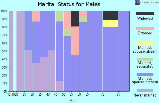 Zip code 16116 marital status for males