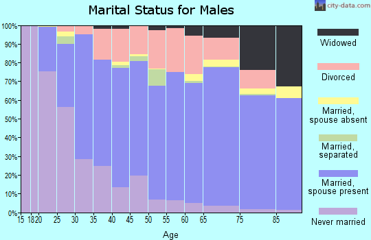 Zip code 16125 marital status for males