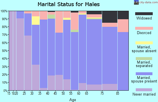 Zip code 16134 marital status for males