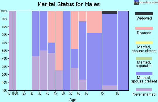 Zip code 16136 marital status for males