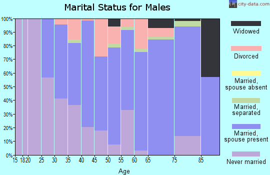 Zip code 16157 marital status for males