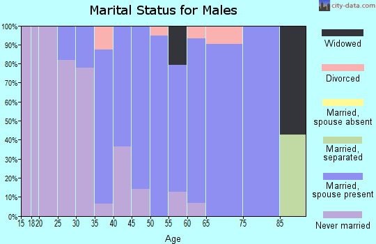Zip code 16228 marital status for males