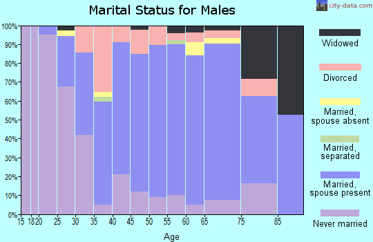 Zip code 16229 marital status for males