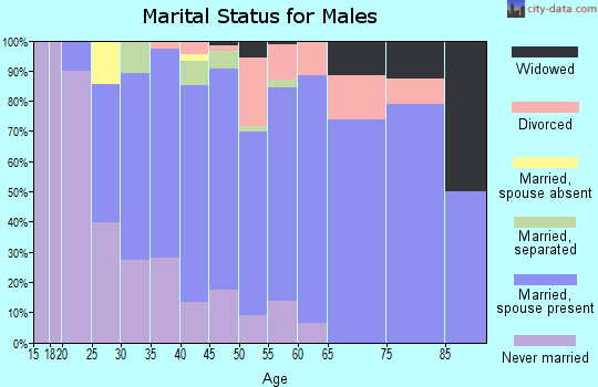 Zip code 16232 marital status for males