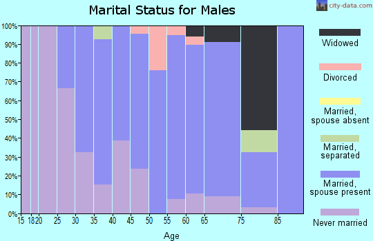 Zip code 16235 marital status for males