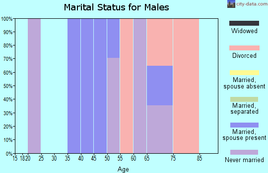 Zip code 16236 marital status for males