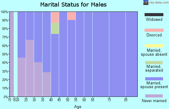 Zip code 16246 marital status for males