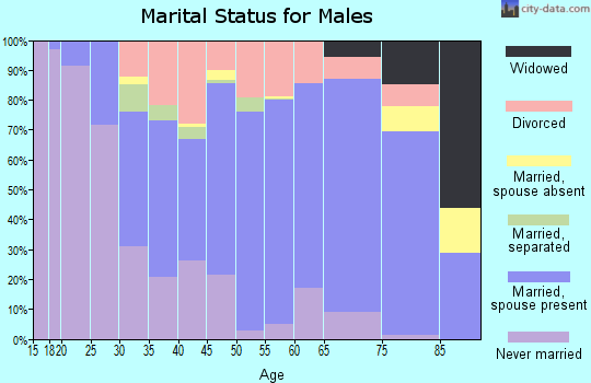 Zip code 16323 marital status for males