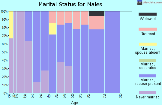Zip code 16344 marital status for males