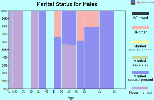 Zip code 16370 marital status for males