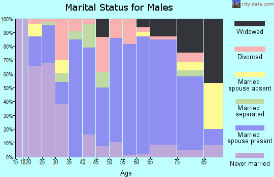 Zip code 16371 marital status for males