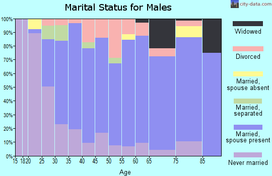 Zip code 16404 marital status for males