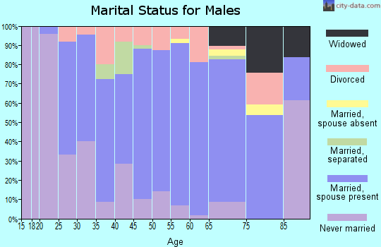 Zip code 16406 marital status for males