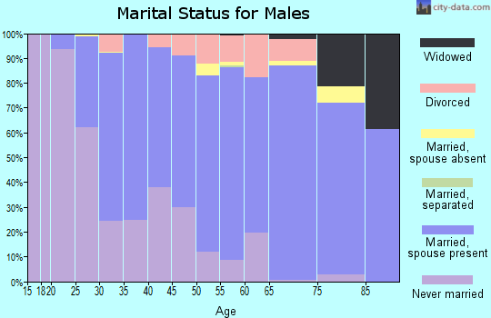 Zip code 16412 marital status for males