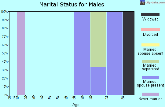 Zip code 16422 marital status for males